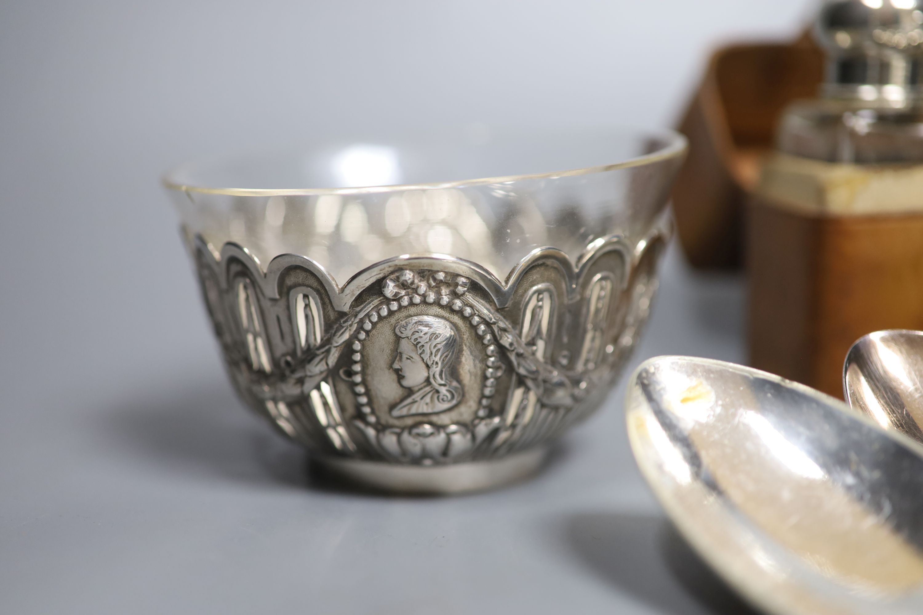 Mixed silver and plate.